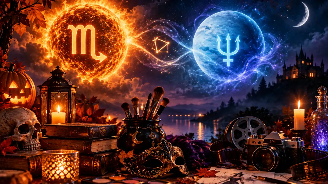 Sol em Escorpião e Netuno em Áries no Halloween simbolizam imaginação, criatividade, fantasia, cinema e inspiração artística