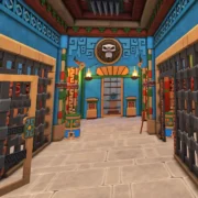 Cenário de Sunstone of Time com templo inspirado na civilização asteca em jogo de realidade virtual.