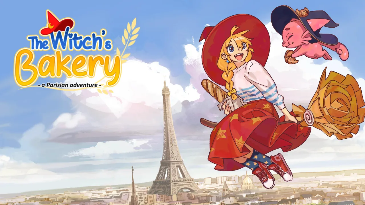 Lunne, protagonista de The Witch's Bakery, em sua padaria mágica em Paris, cercada por pães e croissants. Lunne, protagonista de The Witch's Bakery, em sua padaria mágica em Paris, cercada por pães e croissants.