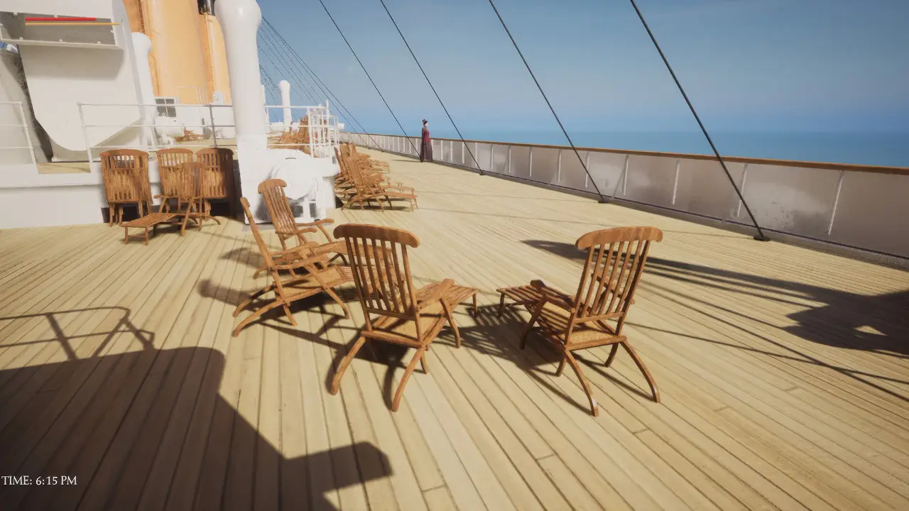 Corredor inundado do Titanic em Titanic Escape Simulator no Xbox Corredor inundado do Titanic em Titanic Escape Simulator no Xbox