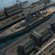 Encouraçado sendo projetado no editor de Ultimate Admiral Dreadnoughts