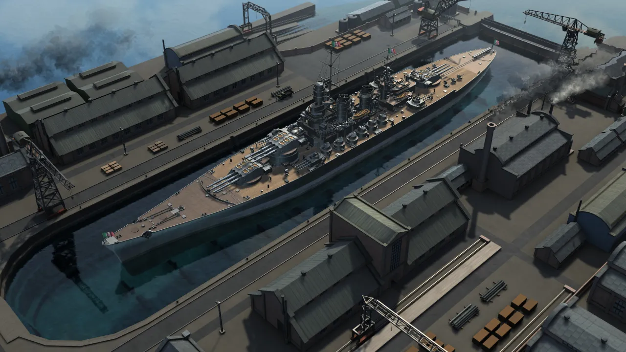 Encouraçado sendo projetado no editor de Ultimate Admiral Dreadnoughts