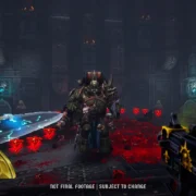 Malum Caedo e Nyra Veyrath, protagonistas de Warhammer 40.000: Boltgun 2, jogo de tiro retrô lançado em outubro de 2026.