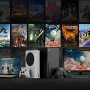 Xbox Series X, PC e portátil representam jogos compatíveis com Xbox Play Anywhere